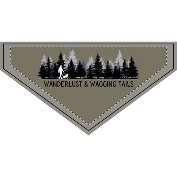 Heather Military Green Wanderlust & Wagging Tails Clip-On Pet Bandana - Adventure Accessories for Dog Lovers