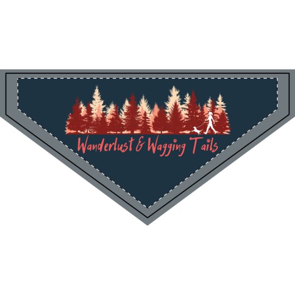 Midnight Navy Wanderlust & Wagging Tails Clip-On Dog Bandana - Adventure Accessories for Dog Lovers