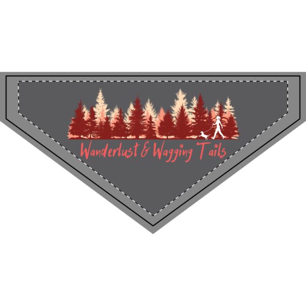 Dark Gray Wanderlust & Wagging Tails Clip-On Dog Bandana - Adventure Accessories for Dog Lovers