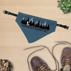 Indigo Blue Wanderlust & Wagging Tails Clip-On Pet Bandana Display