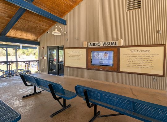 Audio Visual area at Crater Diamond with "How to" videos