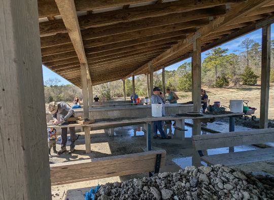Inside one o fthe Wash pavilions at Crater Diamond