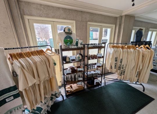 Mountain Valley Spring Water clothing and water bottle merchandise