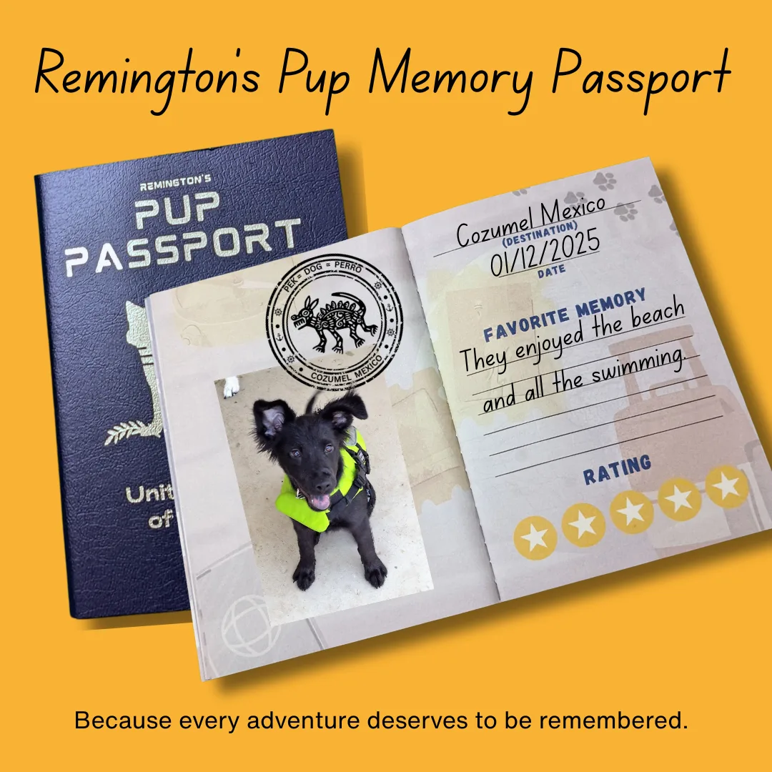 Remington's Pup Memory Passport Cover