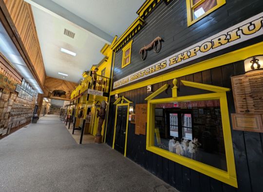Back strip of stores behind the Backyard at Wall Drug