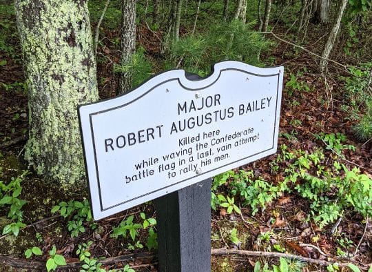 Grave Marker for a confederate soldier in Droop Mountain Batlefield State Park