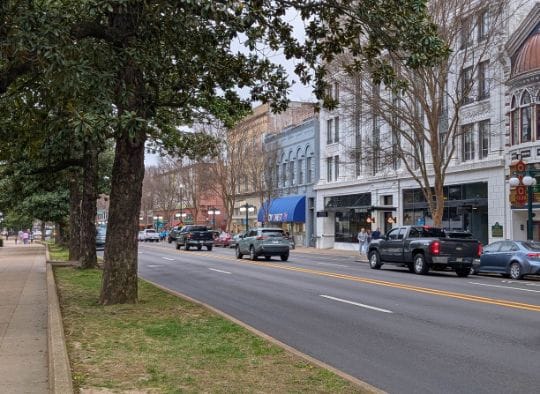 City side of the street in Hot Springs
