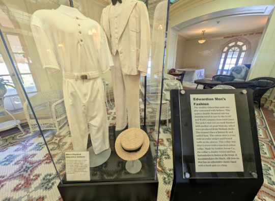 Edwardian Men's Fashion exhibit in Hot Springs NP