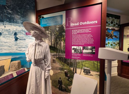 "Head Outdoors exhibit in Hot Springs National Park Museum" 