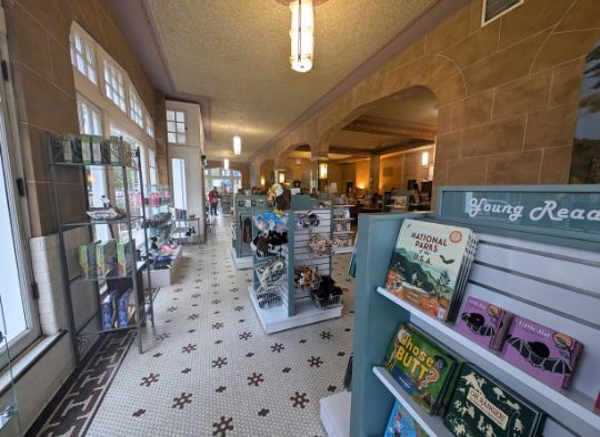 Inside the gift store of Hot Springs National Park