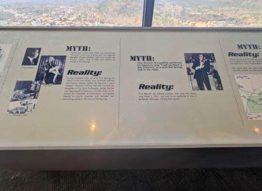  "Myth vs Reality exhibit in the Observation Tower Museum in Hot Springs" 