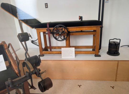 Old-fashioned 'back stretcher' in Hot Springs National Park museum