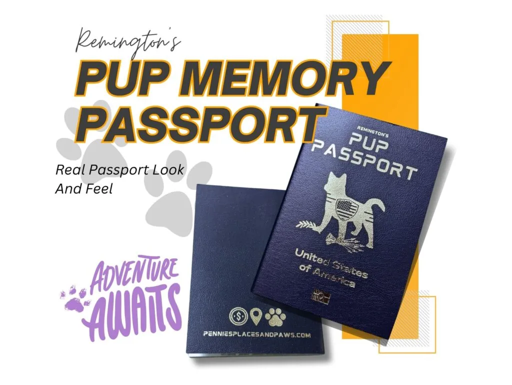 Remington's Pup Memory Passport; real passport look and feel