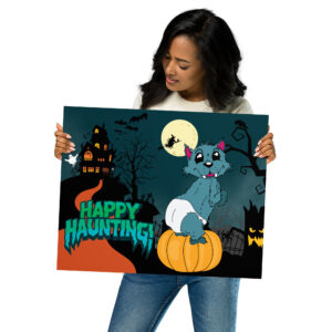 Halloween Pin The Tail On The WerePup Dog Game Poster
