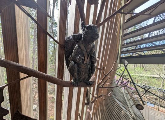 Squirrel statue in the Treehouse