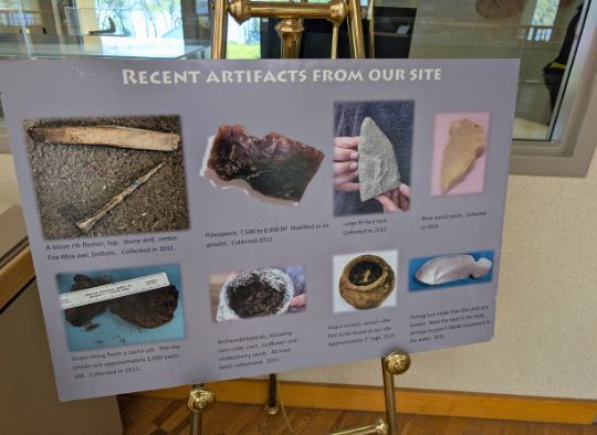 Recent artifacts from the site in Thomsen Center Archeodome