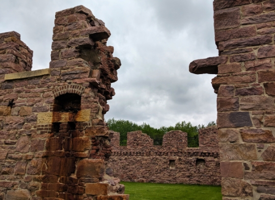 Close up of the ruins of the Queen Bee Mill